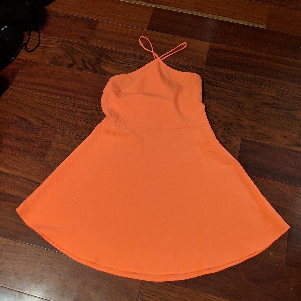 Gianni Bini short skater dress neon orange